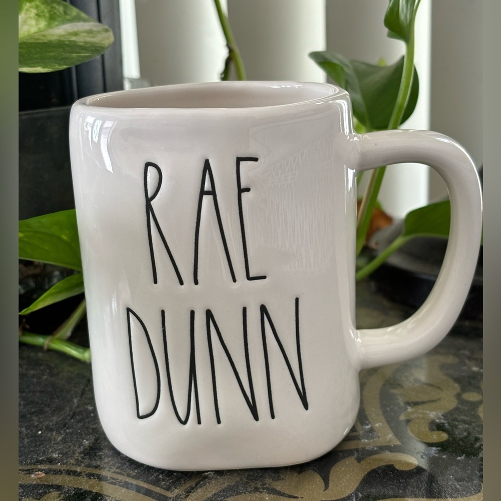Rae Dunn Coffee Mug White Double Sided with Signature and Heart on Back New